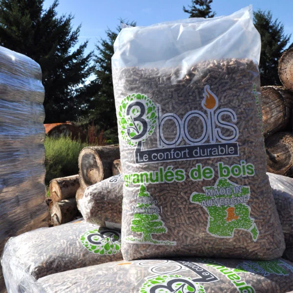 Palet de pellets de madera 3bois (sacos de 15 kg)