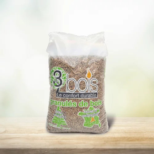 Palet de pellets de madera 3bois (sacos de 15 kg)