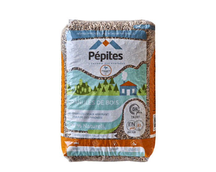Pellets de madera en forma de pepitas – Media paleta de 35 bolsas