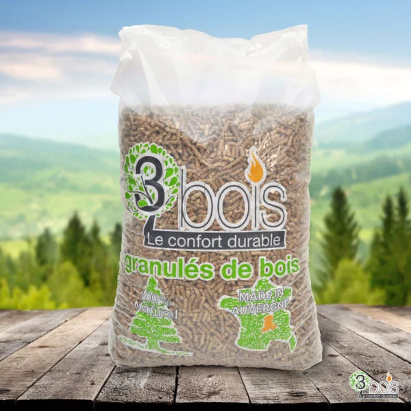 Palet de pellets de madera 3bois (sacos de 15 kg)