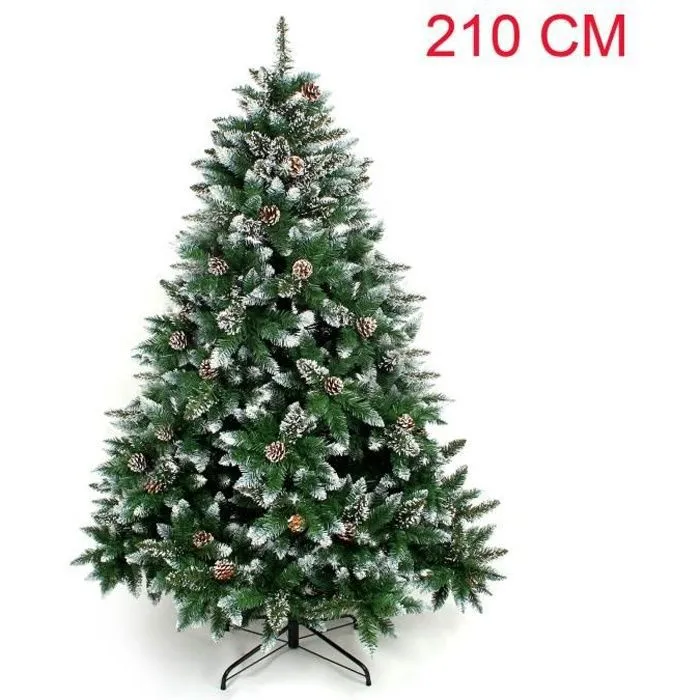 YORBAY Árbol de Navidad artificial con soporte 210 cm – Decoración navideña, decoración con nieve